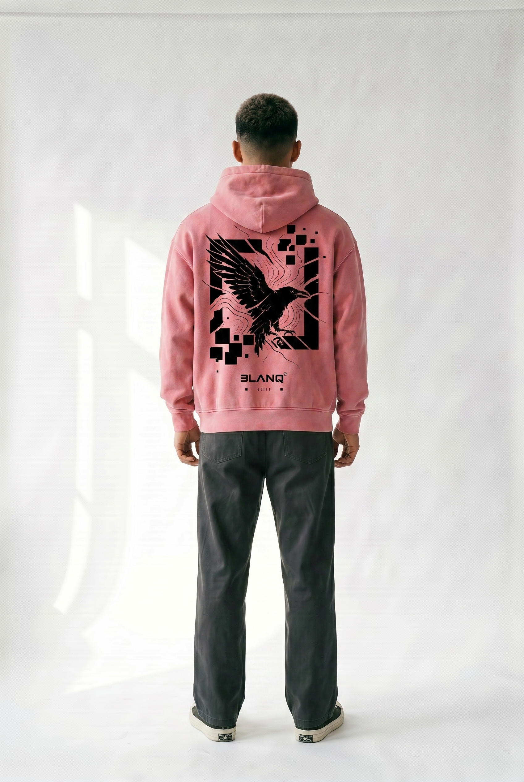 Crow Washed Pink Hoodie