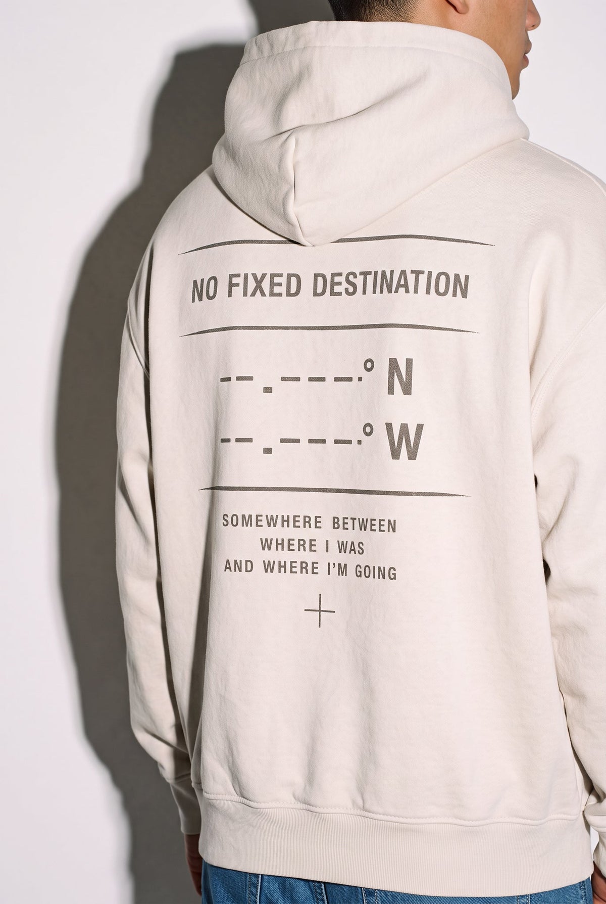 NO FIXED DESTINATION SNOW WASH OVERSIZED HOODIE - BLANQ²
