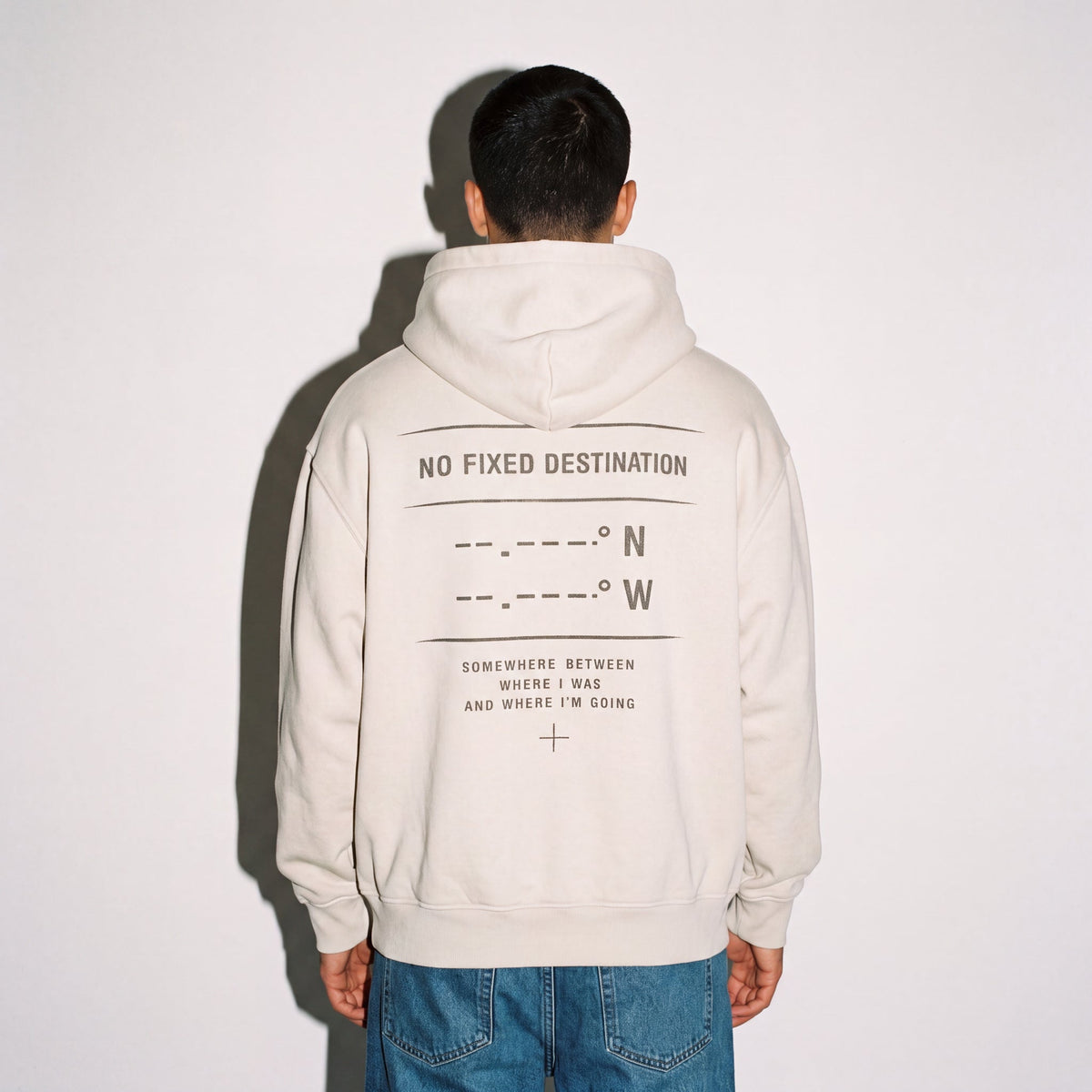 NO FIXED DESTINATION SNOW WASH OVERSIZED HOODIE - BLANQ²