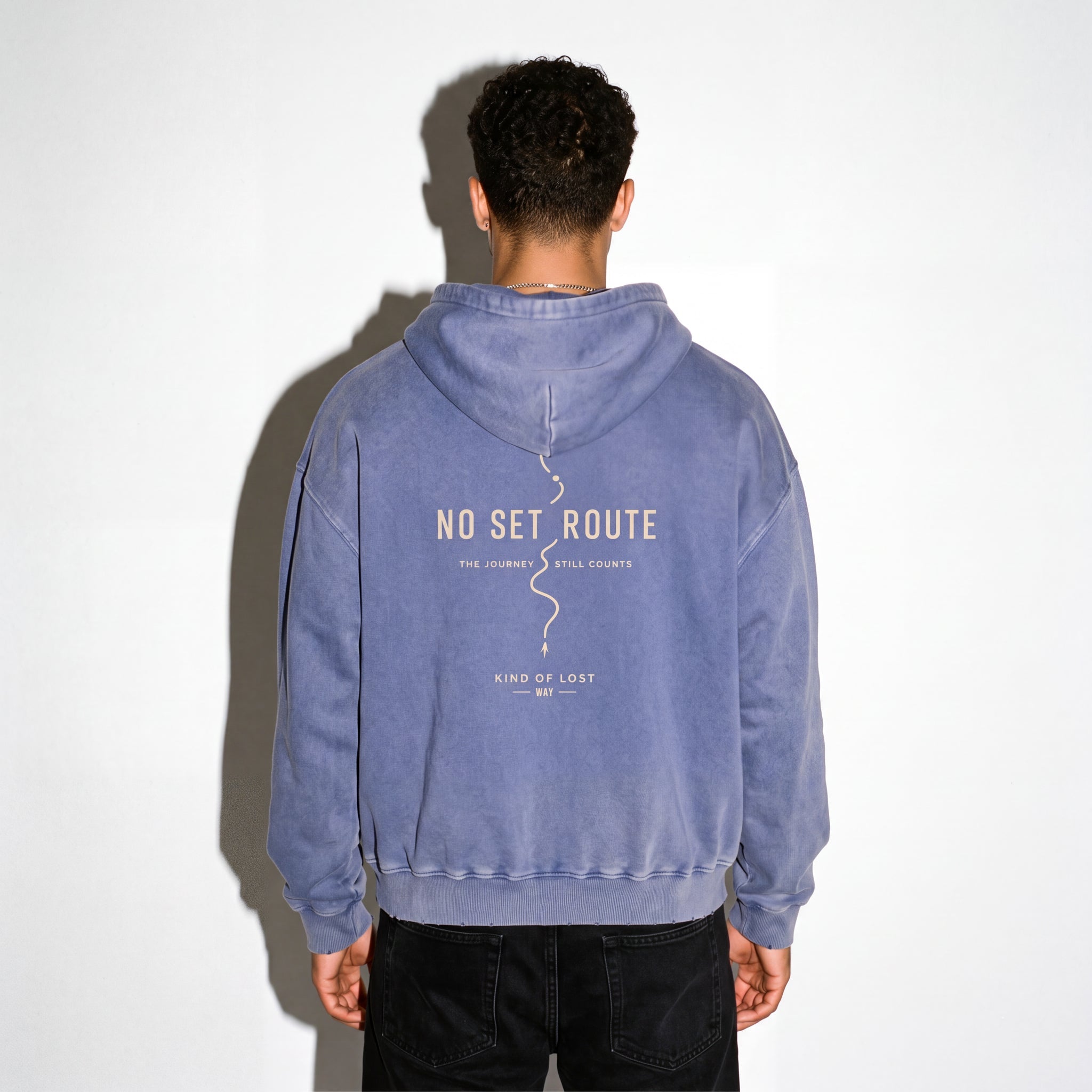 No Set Route Distressed Hoodie - BLANQ²