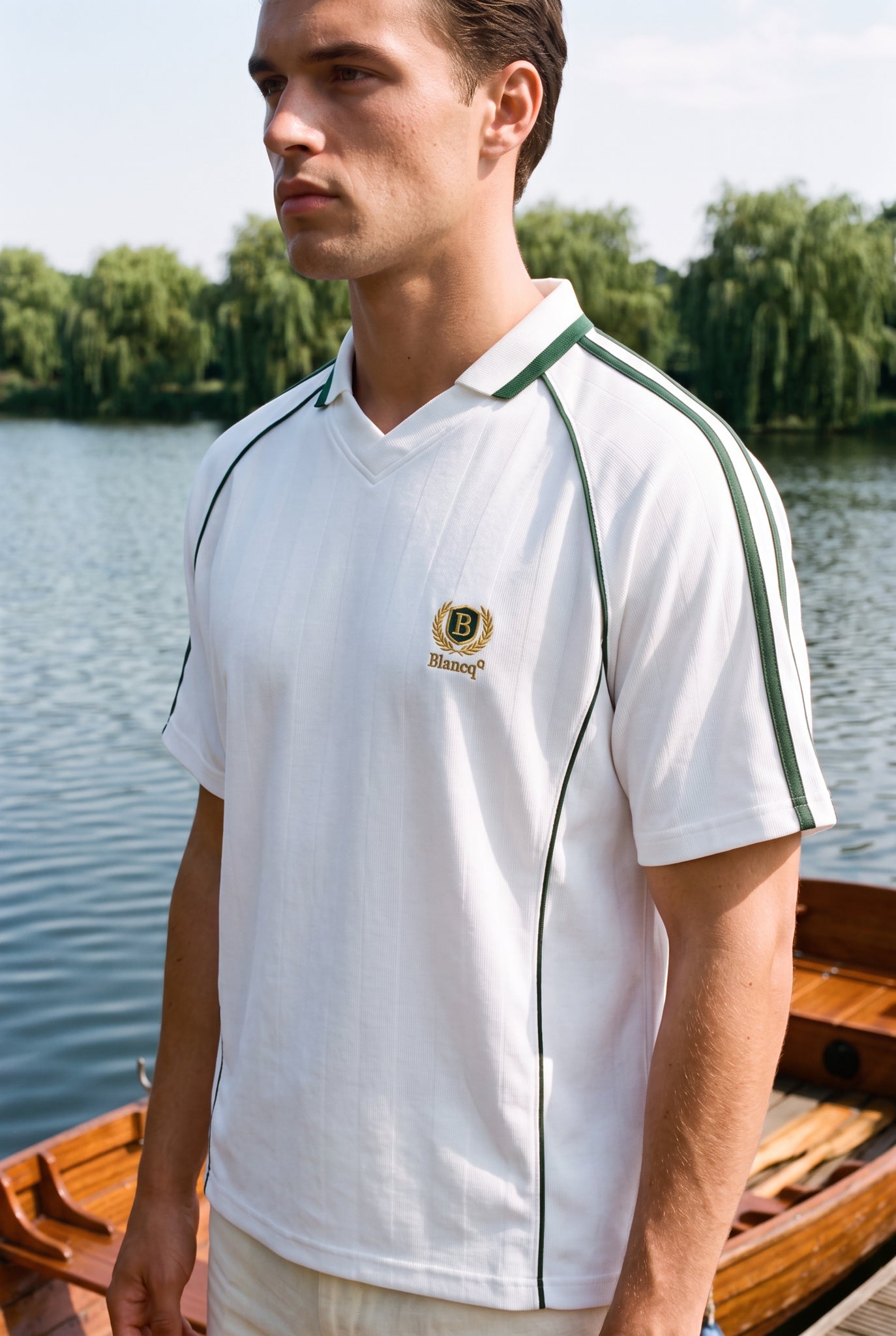 Shadow Stripe Collared Soccer Jersey - BLANQ²