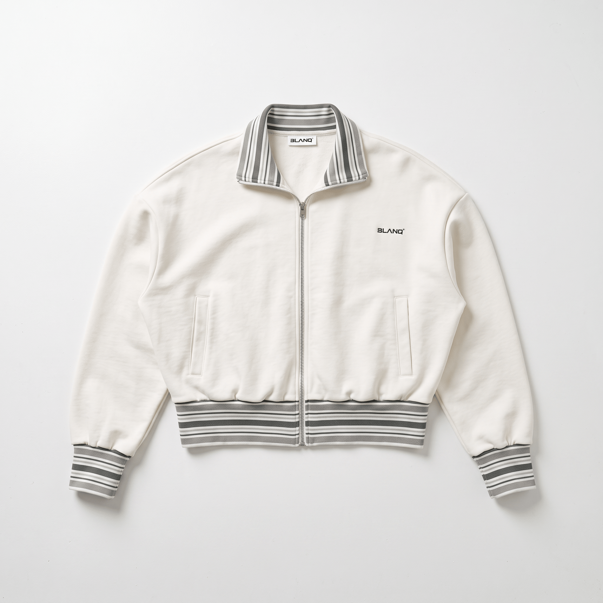 Striped Rib Collar Jacket - BLANQ²