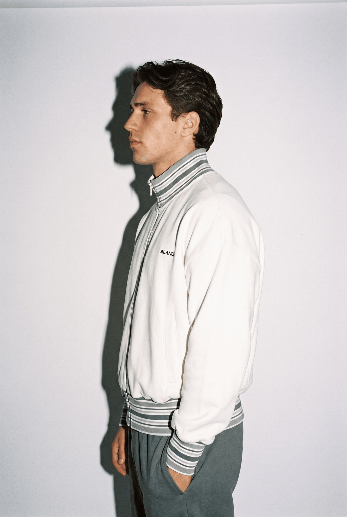Striped Rib Collar Jacket - BLANQ²