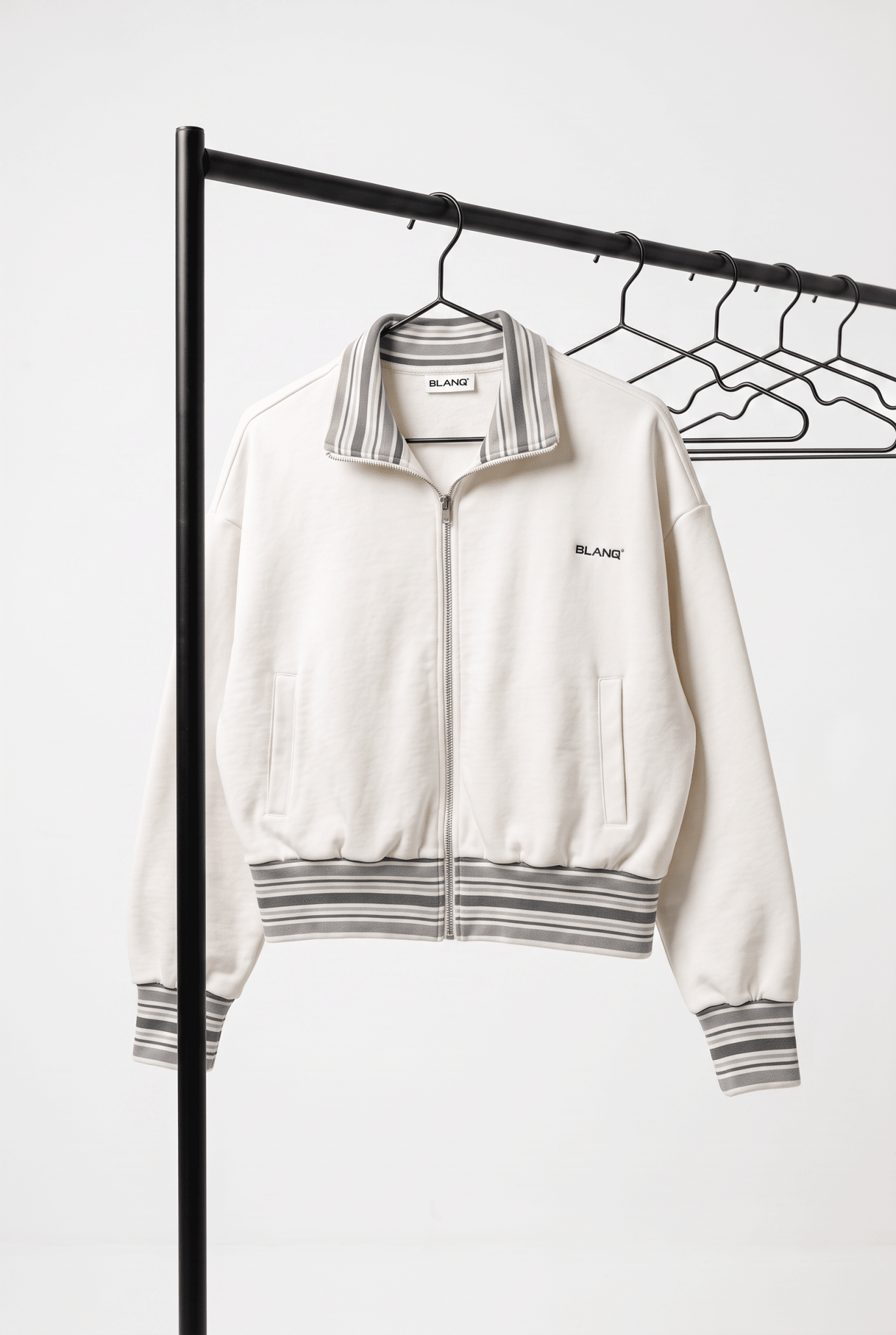 Striped Rib Collar Jacket - BLANQ²