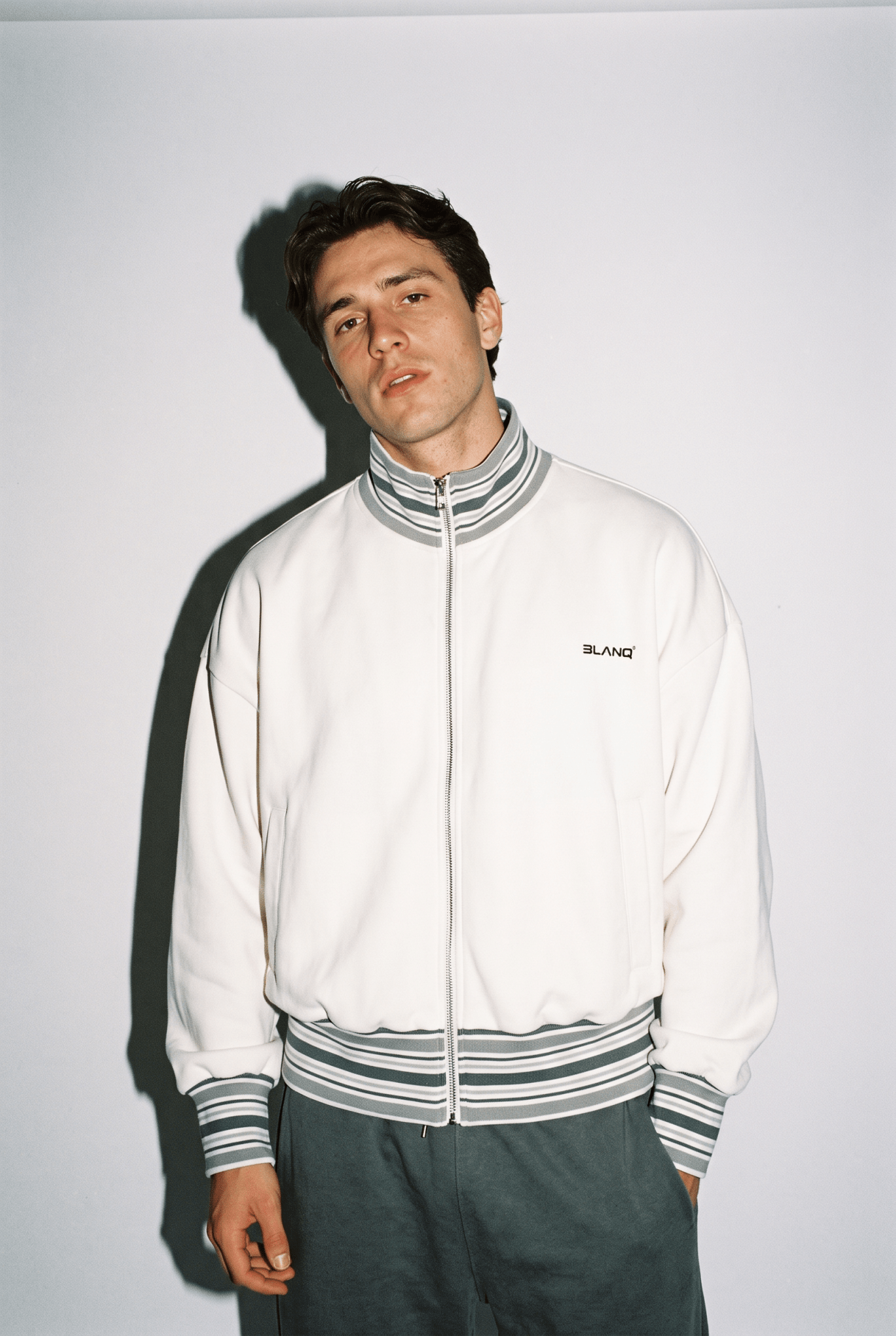 Striped Rib Collar Jacket - BLANQ²