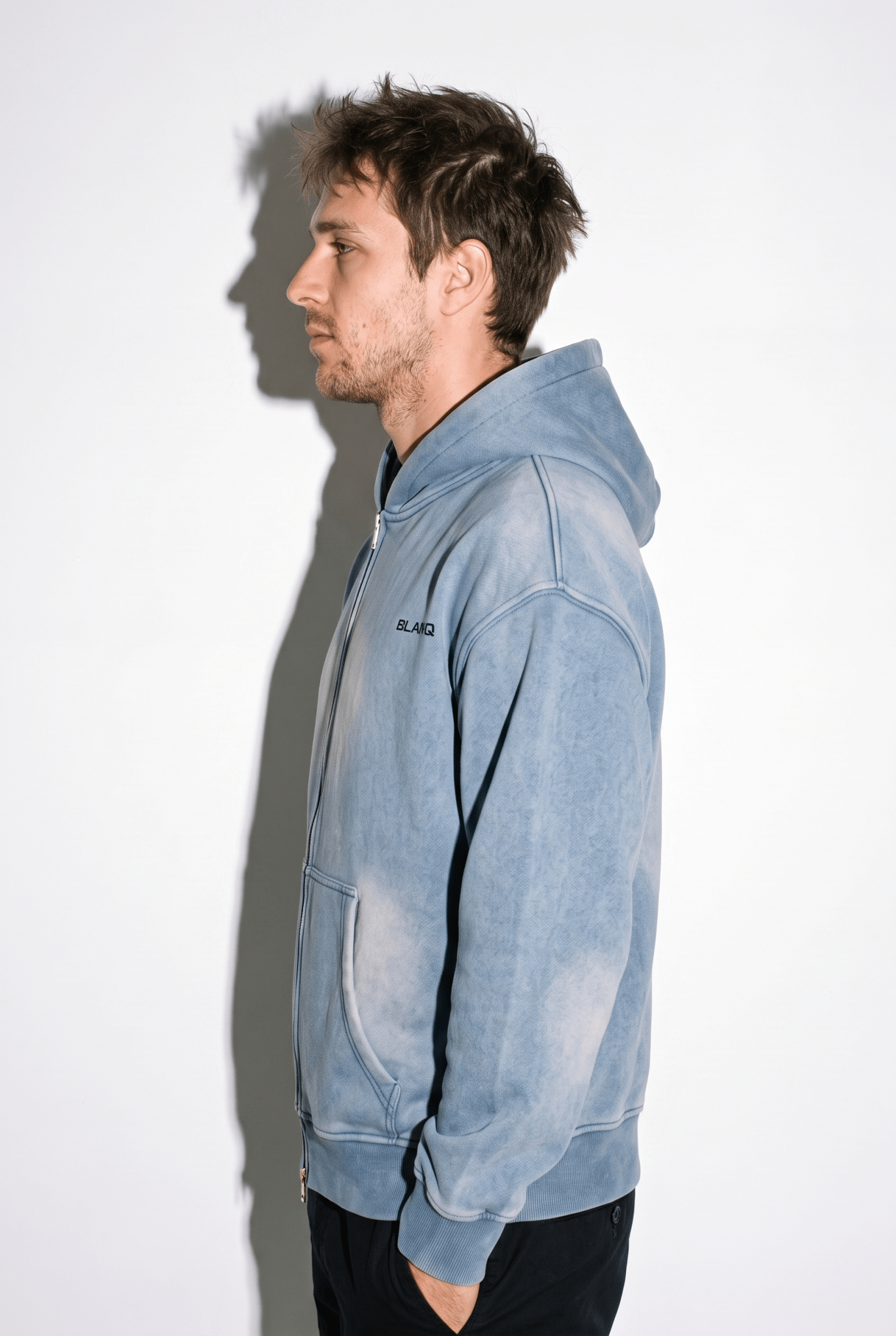 SUNFADE TWO-WAY ZIPPER BOXY FLEECE HOODIE - BLANQ²