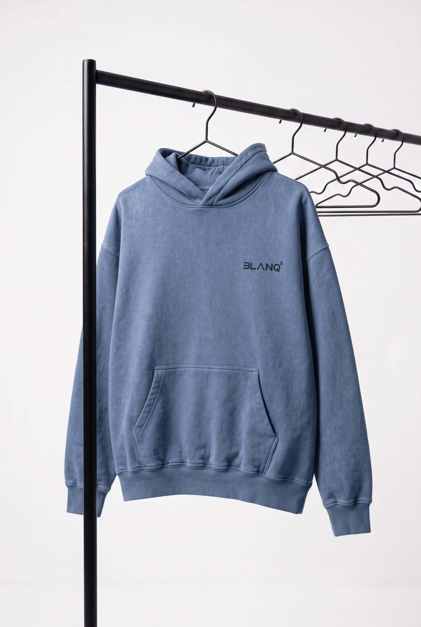 WASHED BLUE BASICS OVERSIZED HEAVYWEIGHT HOODIE - BLANQ²