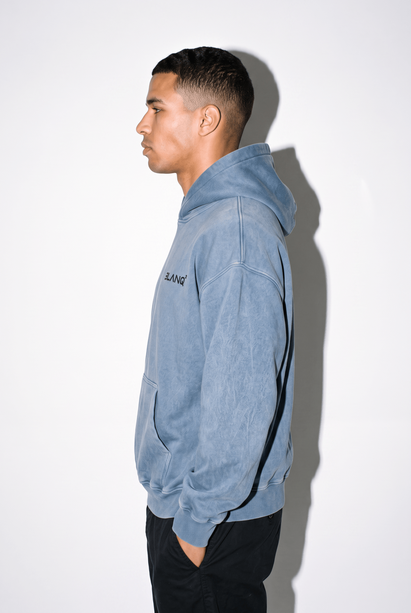 WASHED BLUE BASICS OVERSIZED HEAVYWEIGHT HOODIE - BLANQ²