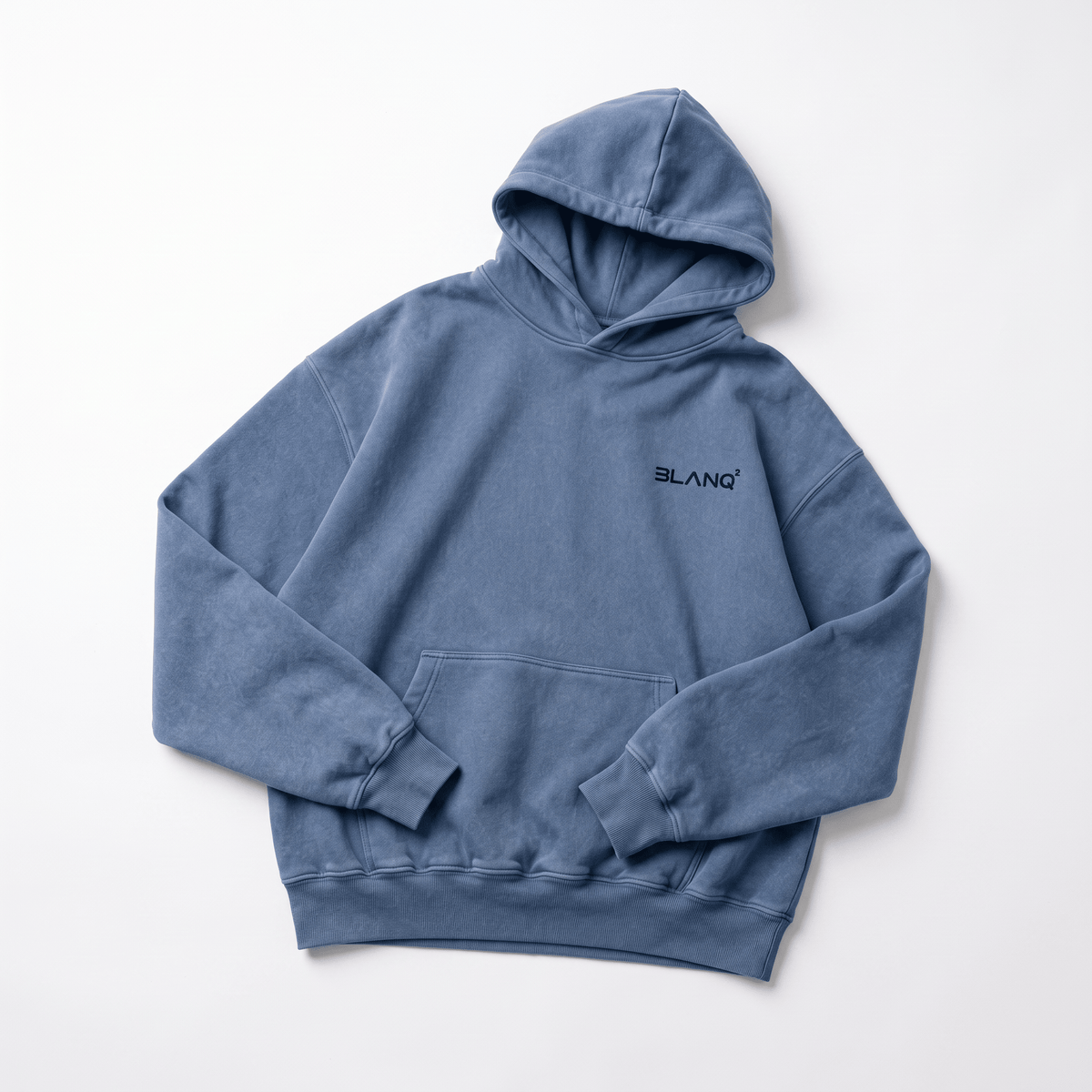 WASHED BLUE BASICS OVERSIZED HEAVYWEIGHT HOODIE - BLANQ²