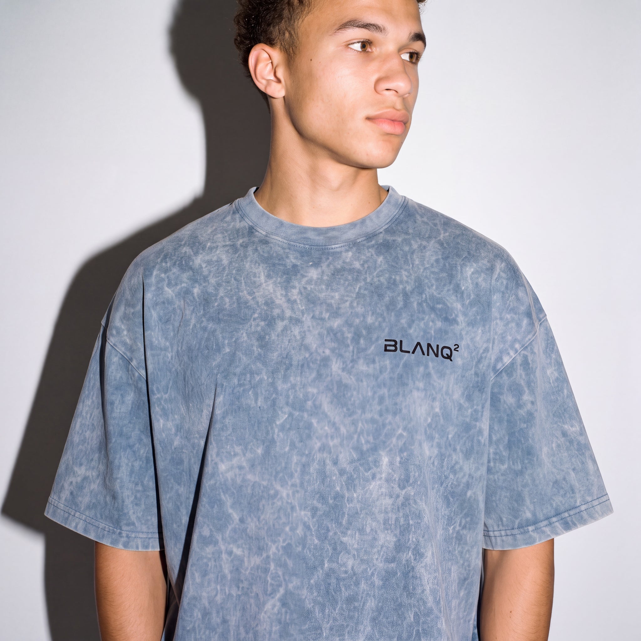WASHED BLUE BASICS OVERSIZED HEAVYWEIGHT T-SHIRT - BLANQ²