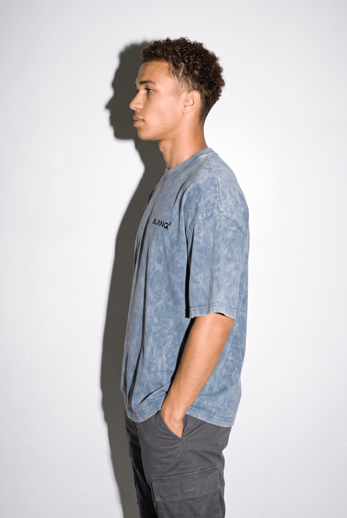 WASHED BLUE BASICS OVERSIZED HEAVYWEIGHT T-SHIRT - BLANQ²