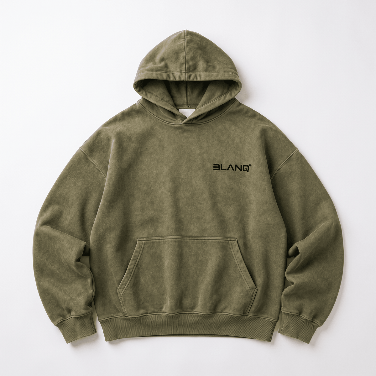 WASHED GREEN BASICS OVERSIZED HEAVYWEIGHT HOODIE - BLANQ²