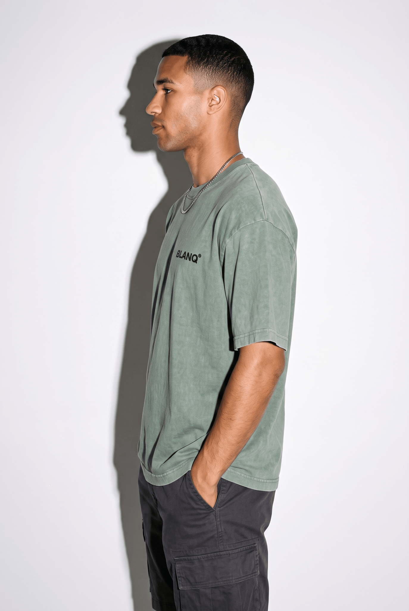 WASHED GREEN BASICS OVERSIZED HEAVYWEIGHT T-SHIRT - BLANQ²