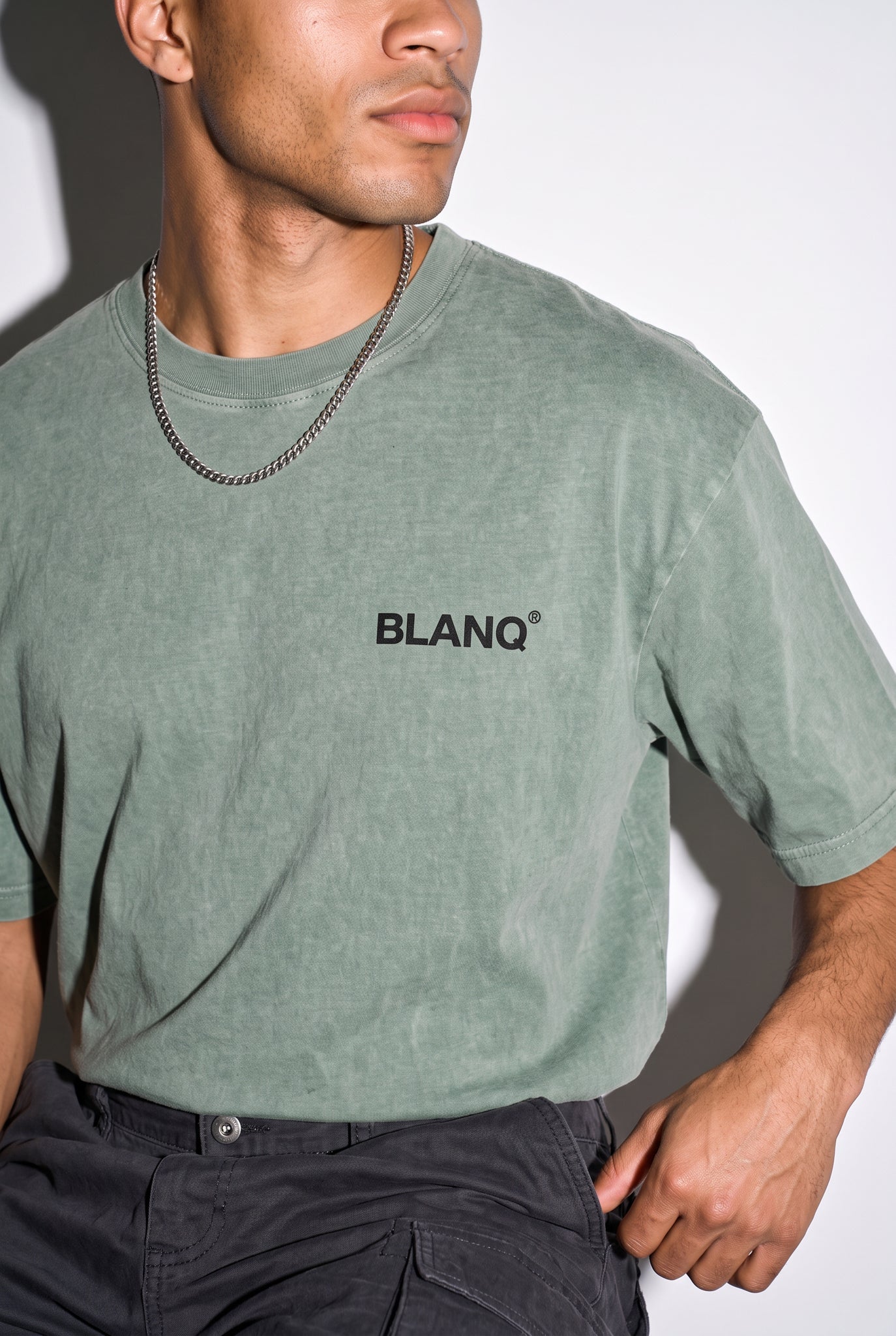 WASHED GREEN BASICS OVERSIZED HEAVYWEIGHT T-SHIRT - BLANQ²